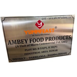 Stainless Steel Laser Engraved Company Name Plate