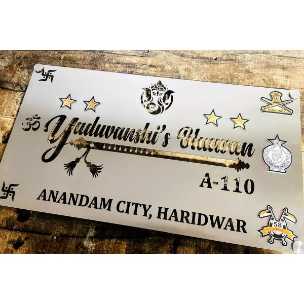 Stainless Steel Personalised Design CNC Laser Cut LED Home Name Plate (4)