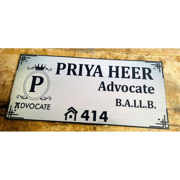 Stainless Steel Texture Acrylic Name Plate1