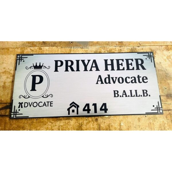 Stainless Steel Texture Acrylic Name Plate2