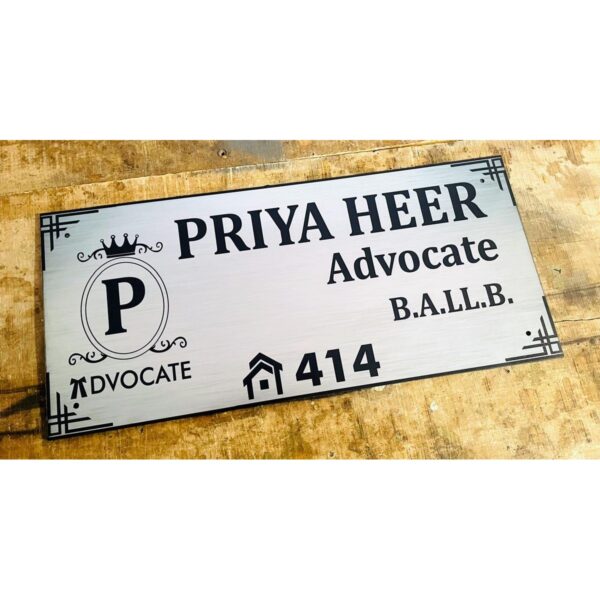 Stainless Steel Texture Acrylic Name Plate3