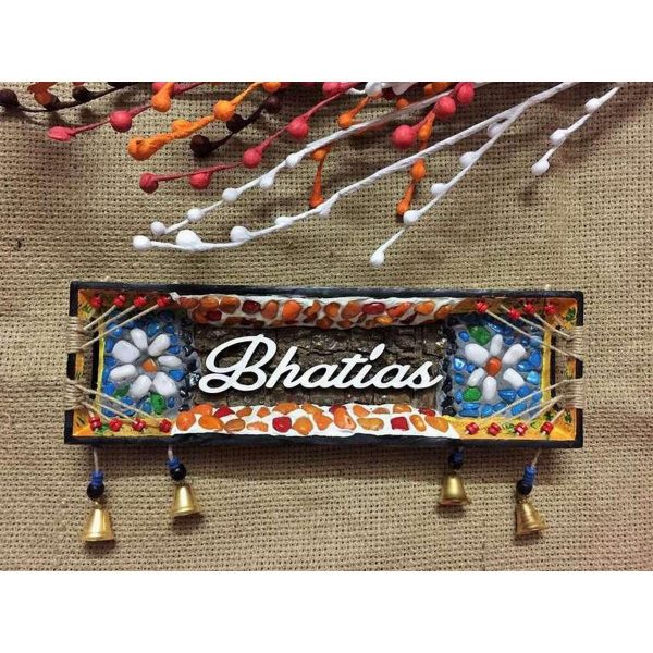 Stone Mosaic Wooden Name Plate 1 (1)