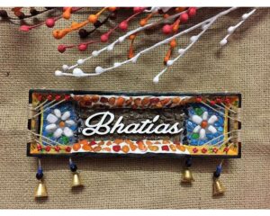 Stone Mosaic Wooden Name Plate 1