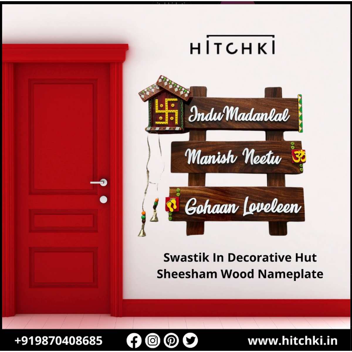 Swastik Decorative Hut Nameplate