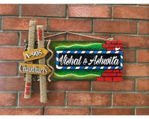 Sweet Home Wooden Name Plate 1