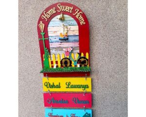 Sweet Home with Garden Theme Customized Arch Nameplate