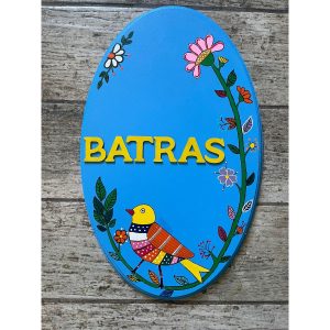 The Chirpy Bird Oval Wooden Garden Theme Nameplate