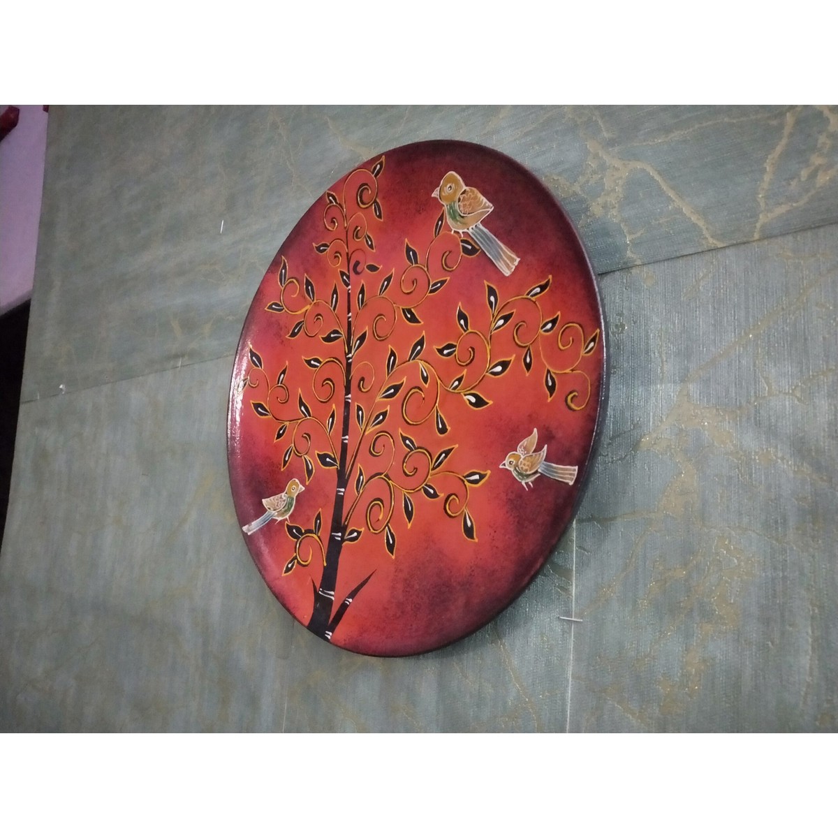 Tree Bird Designed Plate for Wall Decoration  
