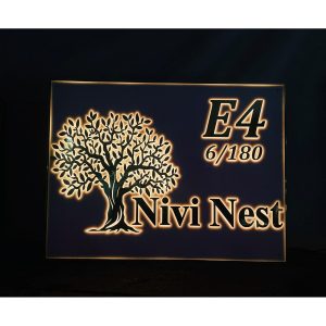 Tree Design Acrylic Customizable LED House Name Plate