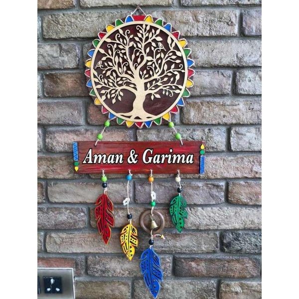 Tree Of Life Wooden Name Plate 1