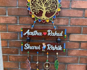 Tree of life 2 plate wooden Nameplate