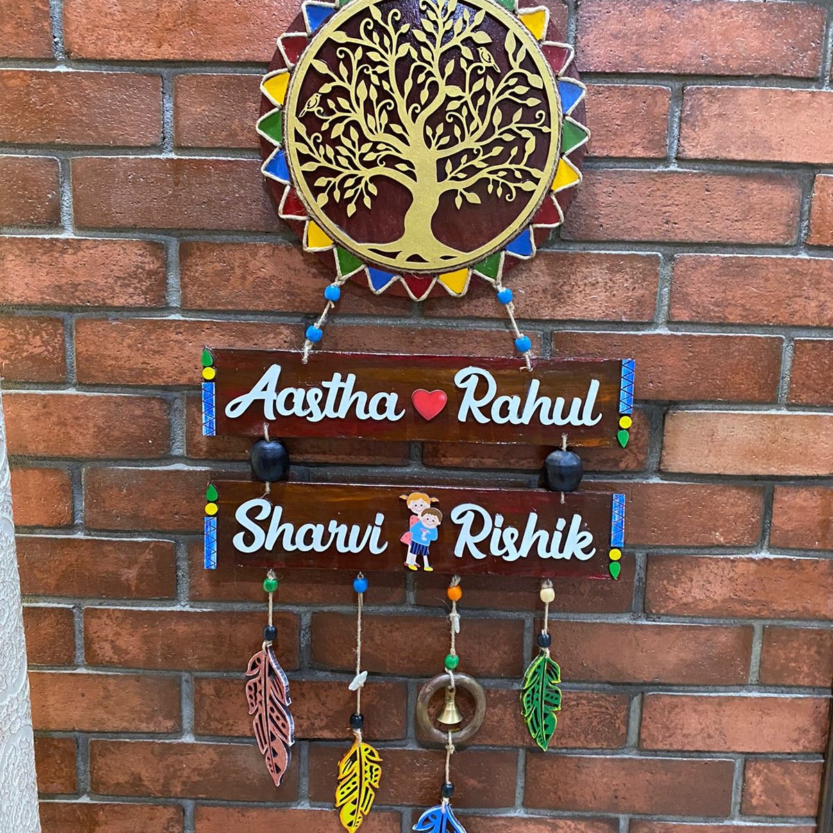 Tree of life 2 plate wooden Nameplate  