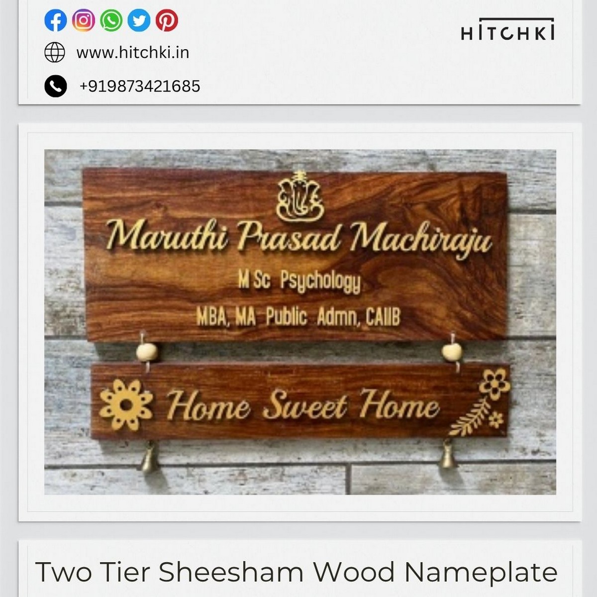 Two Tier Wood Nameplate