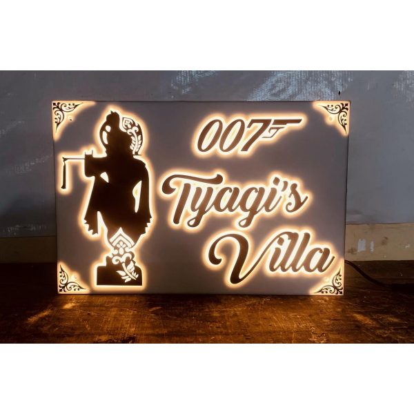 Tyagi’s Acrylic LED House Name Plate (1)