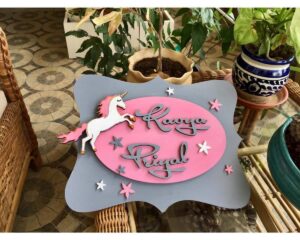 Unicorn Kids Nameplate 1