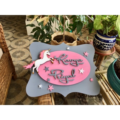 Unicorn Kids Nameplate