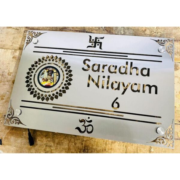 Unique CNC Lazer Cut Waterproof Stainless Steel LED Home Name Plate2