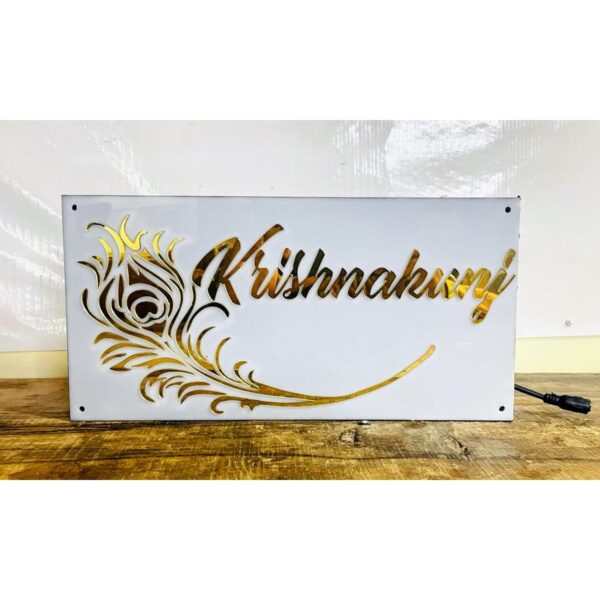 Unique Design Mor Pankh Acrylic Home Name Plate – Personalized Elegance5