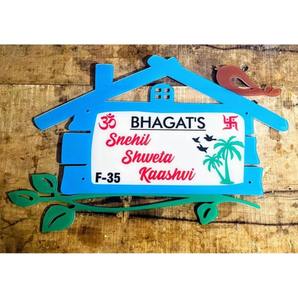 Unique Design Multicolor Acrylic Hut Shape Name Plate Waterproof 600x600 1