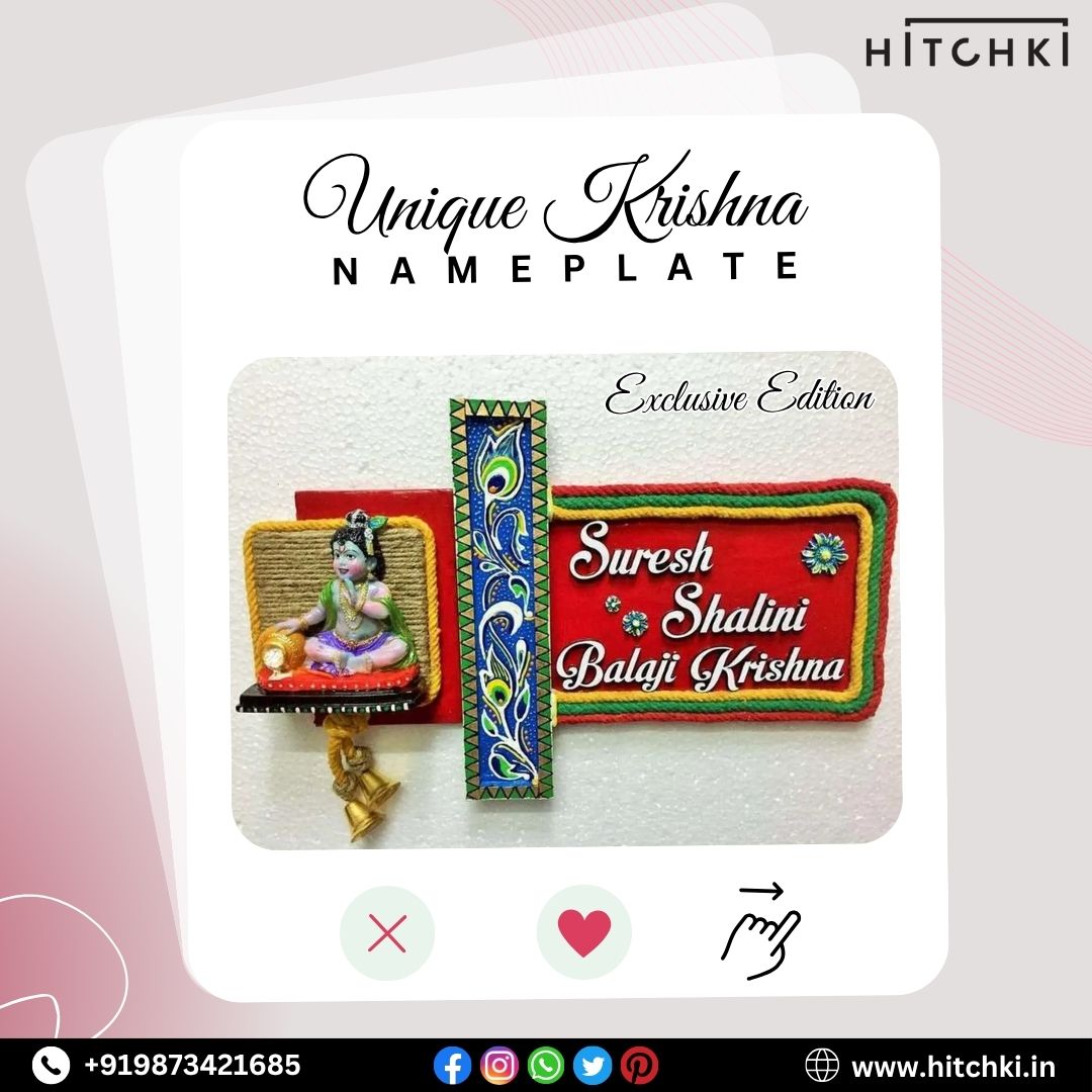 Unique Krishna Nameplate