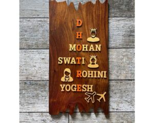 Vertical Wavy Sheesham Nameplate2