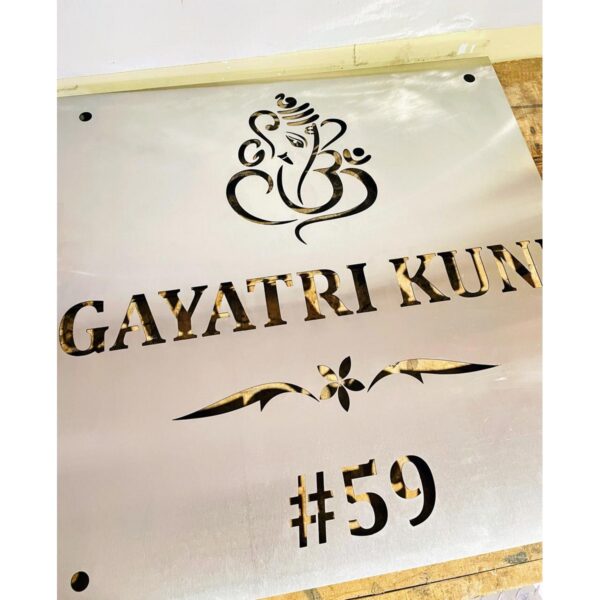 Villa Stainless Steel CNC Laser Cut Waterproof Led Name Plate1