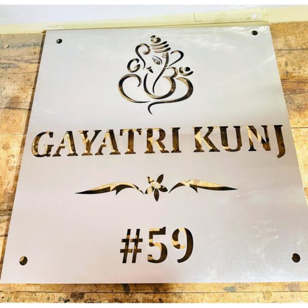 Villa Stainless Steel CNC Laser Cut Waterproof Led Name Plate3