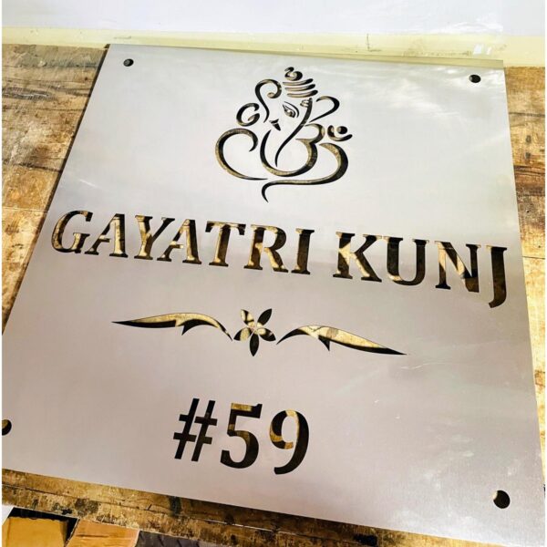 Villa Stainless Steel CNC Laser Cut Waterproof Led Name Plate4