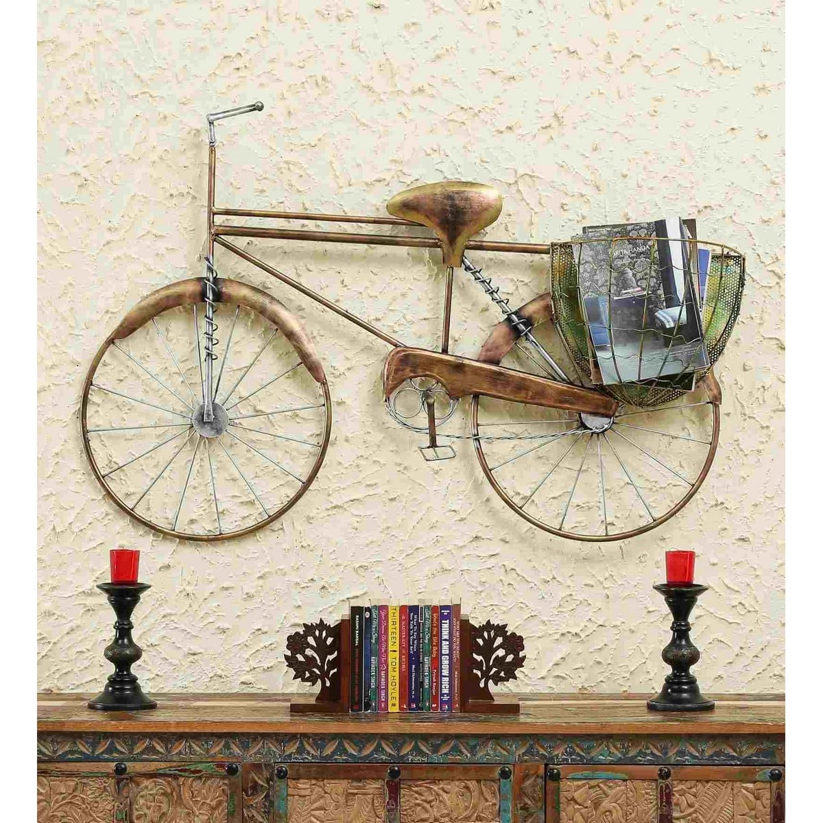 Vintage Cycle in Big Size with Basket as Wall Art Decor  