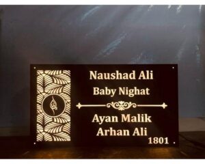 Warm White LEDs Customizable Led Acrylic Wall Name Plate