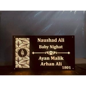 Warm White LEDs Customizable Led Acrylic Wall Name Plate