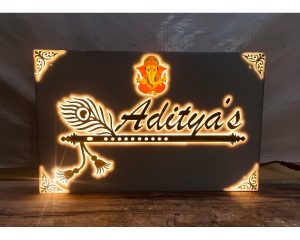 Waterproof Acrylic LED House Name Plate Warm White Leds (1)