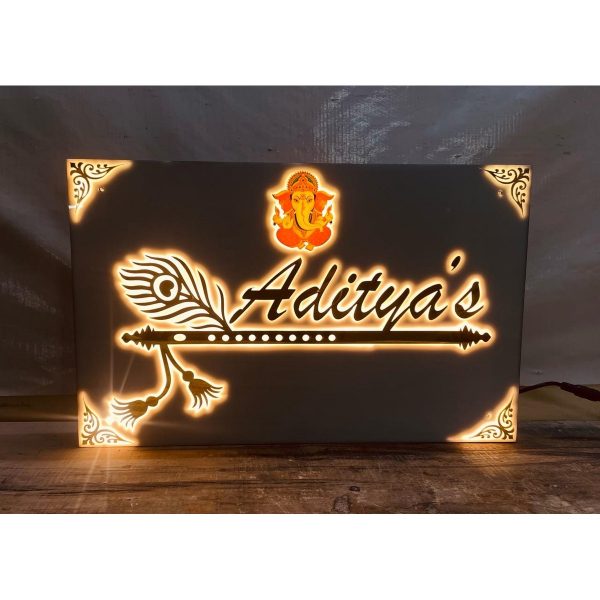 Waterproof Acrylic LED House Name Plate Warm White Leds (1)