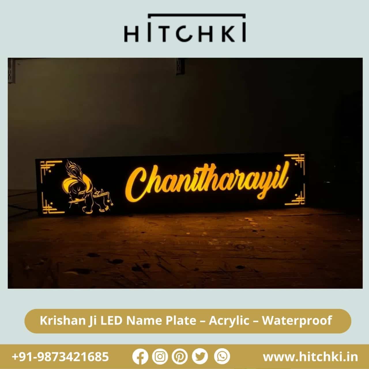Waterproof Acrylic LED Nameplate Hitchki