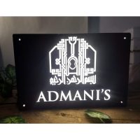Stones and Bricks Garden Themed Nameplate  Waterproof LED Acrylic Name Plate