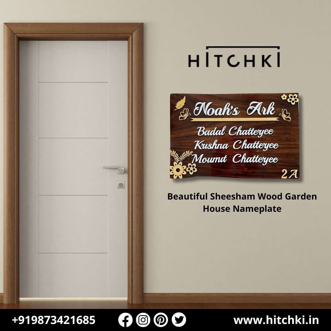 Welcome Home in Style – Personalize Your Entryway with Sheesham Wood Garden House Nameplate