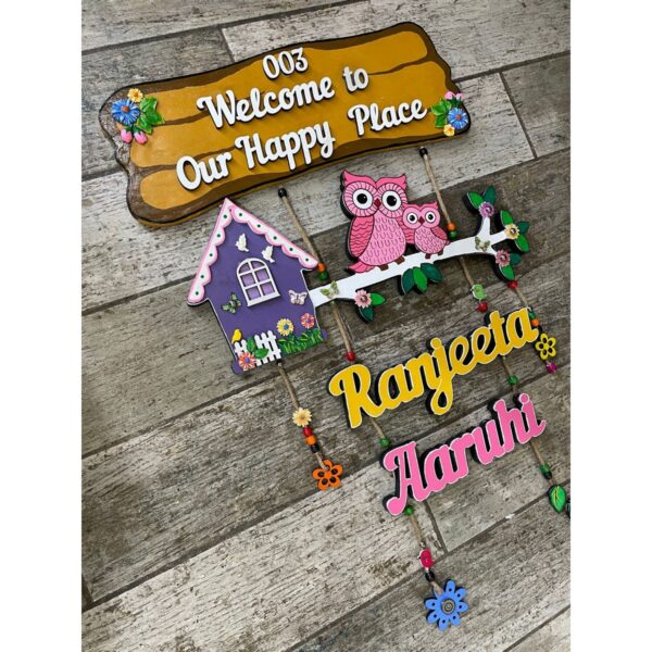 Welcome Home with Our Adorable Mother and SonDaughter Owl Nameplate (2)