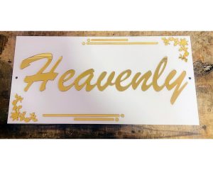 White & Golden Combination Acrylic House Name Plate