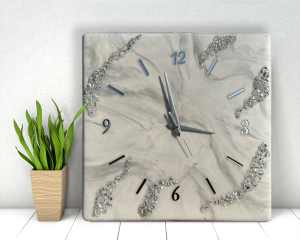 Wall Clock Resin Wall Clock Epoxy Clock Decorative Clock Premium Clock White Clock