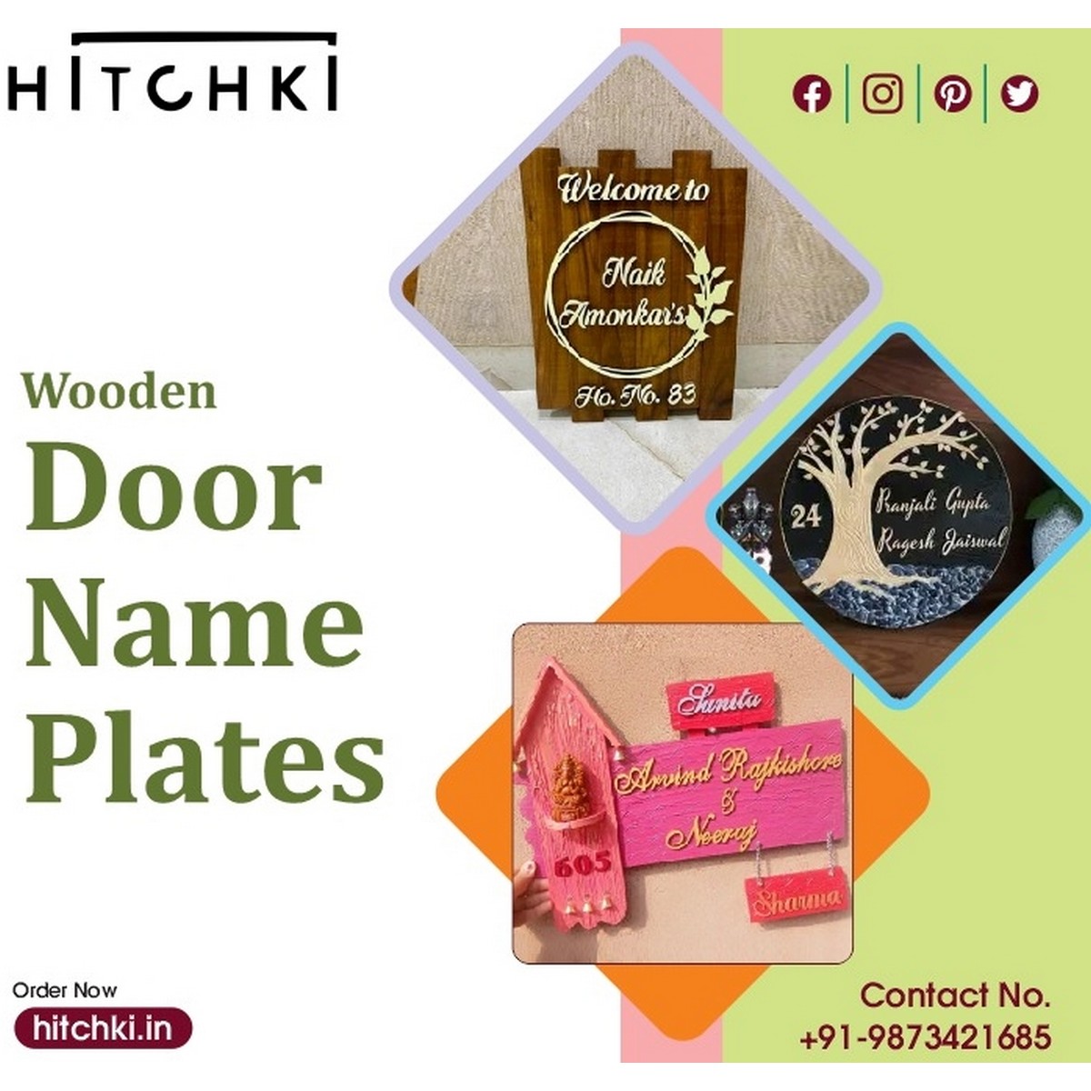 Wooden Door Name Plates for Childrens Rooms and Bedrooms Name Plates 