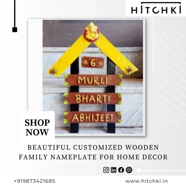 Wooden Family Nameplate 1