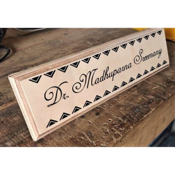 Wooden HomeOffice Table Nameplate Laser Cut UV Printed Birch Wood 1 600x600