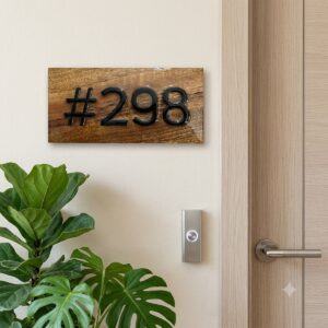 Wooden House Number Plate 3