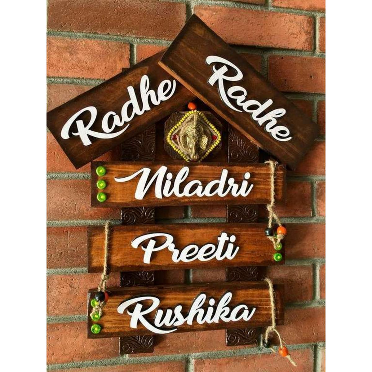 Wooden Twig Hanging Name Plate  