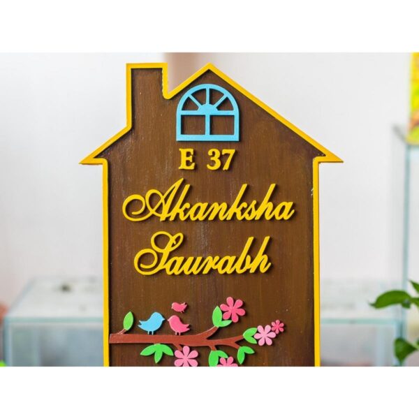 Wooden Hut Shaped Name Plate Creative Corner