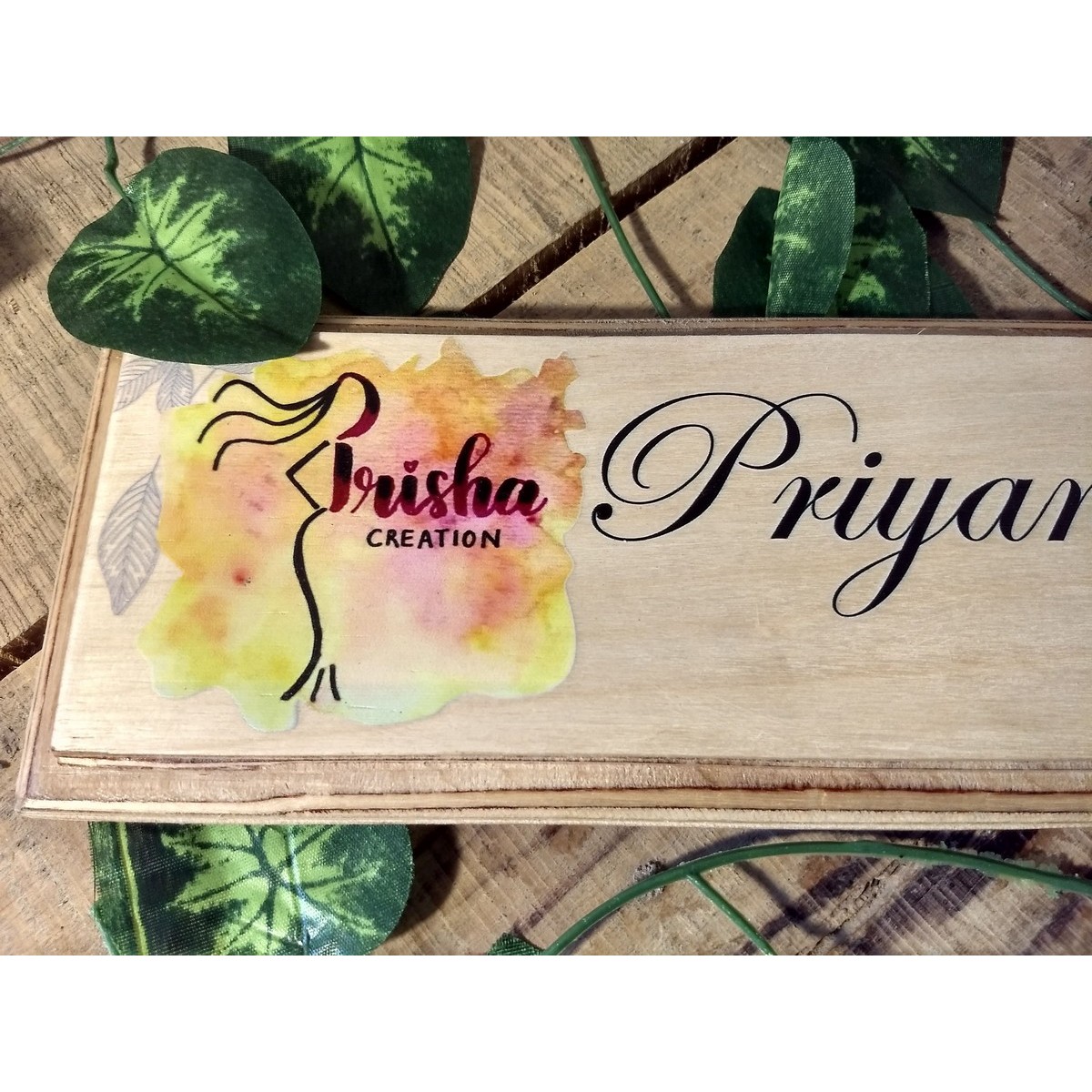 Wooden Name Plate – Birch wood – UV Printed | HITCHKI
