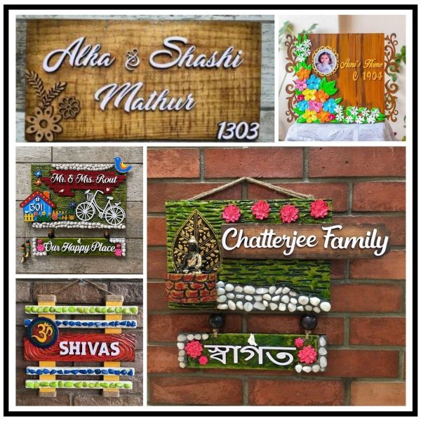 Unique HandMade Wooden Designer Name Plates for House