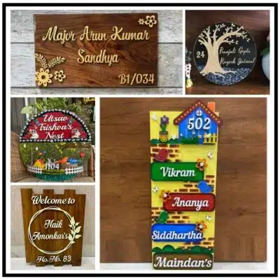 Wooden Name Plates for House