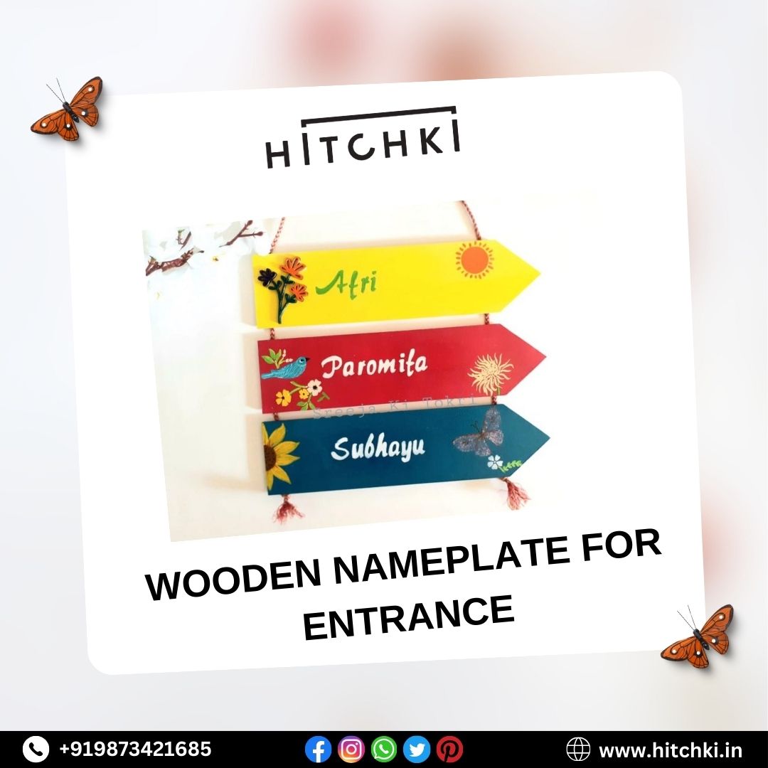 Wooden Nameplate for Entrance