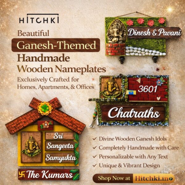 Wooden Nameplates Online Ganesha Themed